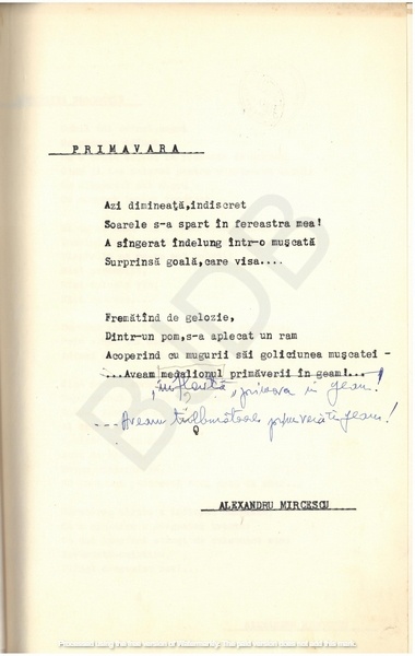 M-1076-1130-48 - 55 de Poezii în manuscris dactilografiat. ALEXANDRU MIRCESCU
